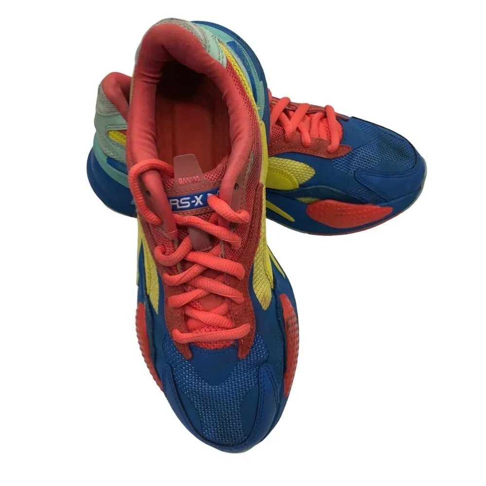 Puma RS-X3 Puzzle Palace Blue 372357-10 Orange/Blue/Yellow SIZE 7C‎